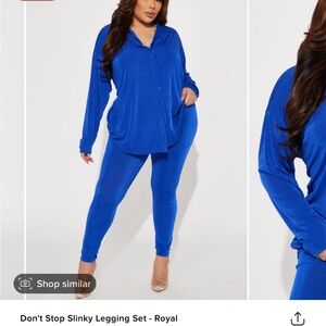 Fashion Nova Blue High-Waisted Leggings
